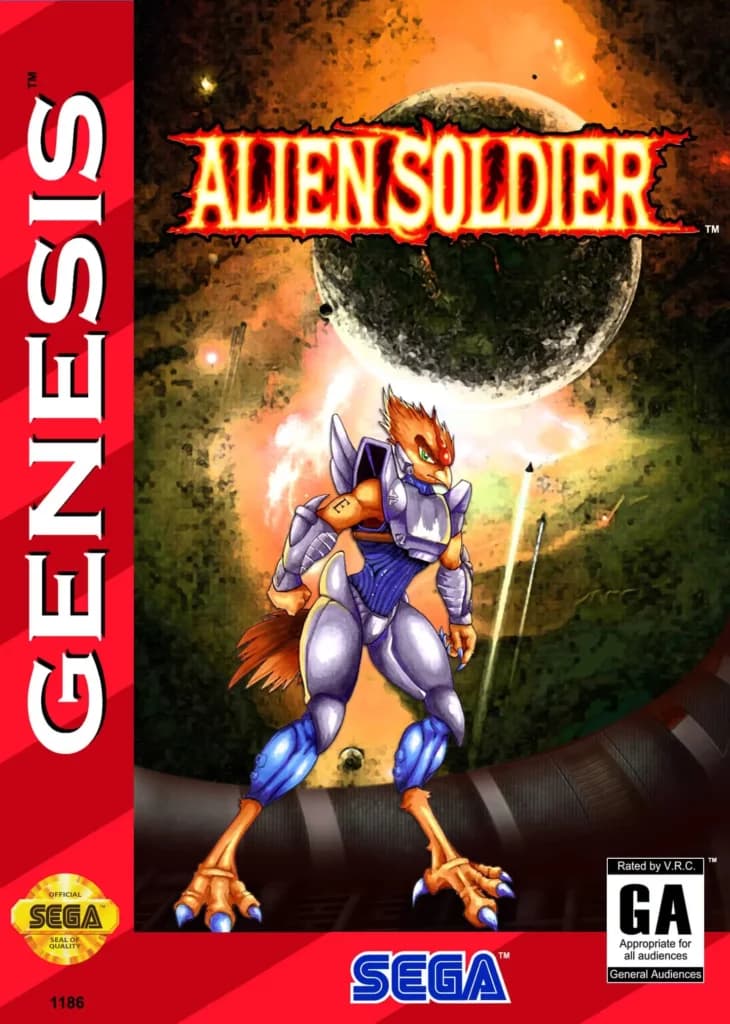 Alien Soldier ROM box art