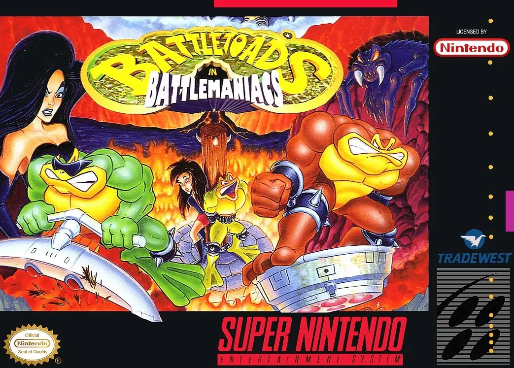 Battletoads in Battlemaniacs ROM box art