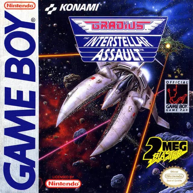 Gradius – The Interstellar Assault ROM box art